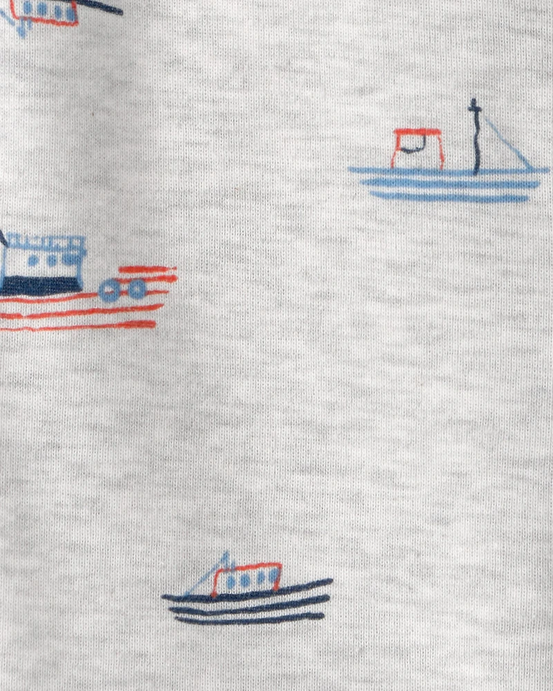 Baby Boy Boat Short-Sleeve Romper - Grey