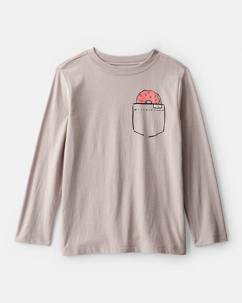 Boys Donut Long-Sleeve Graphic Tee - Brown
