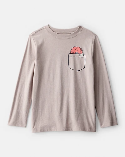 Boys Donut Long-Sleeve Graphic Tee - Brown