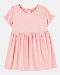 Baby Girl Solid PurelySoft Bodysuit Dress - Pink