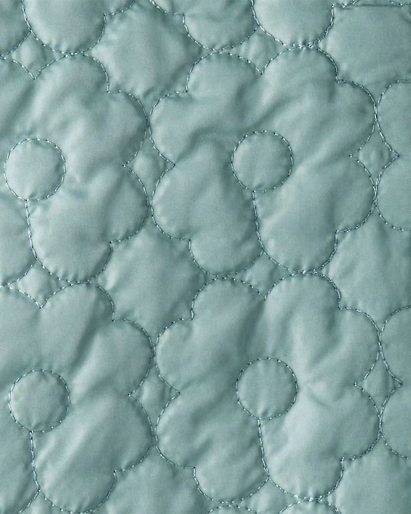 Girls Flowers Long-Sleeve Midweight Quilted Jacket - Green