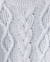 Toddler Girl Metallic Cable Knit Long-Sleeve Sweater - Blue