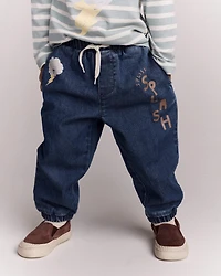 Toddler 'Splish, Splash' Jogger Pant in Denim - Blue