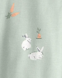 Baby Easter Bunny PurelySoft 2-Way Zip 1-Piece Pajama - Green