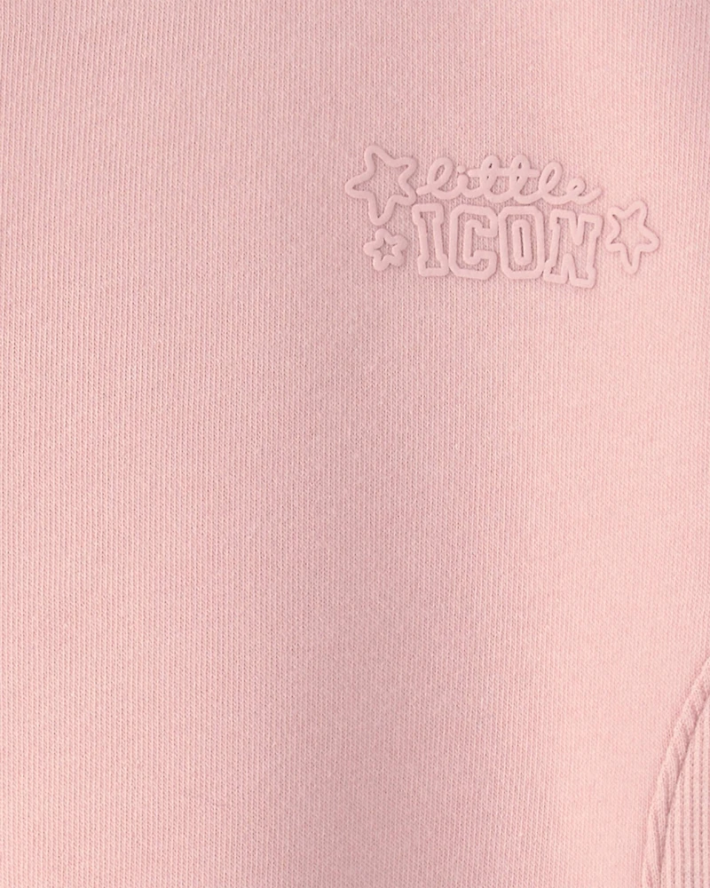Toddler Girl 'Little Icon' Fleece Pullover Sweatshirt - Pink
