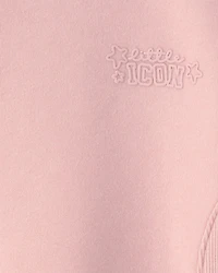 Toddler Girl 'Little Icon' Fleece Pullover Sweatshirt - Pink