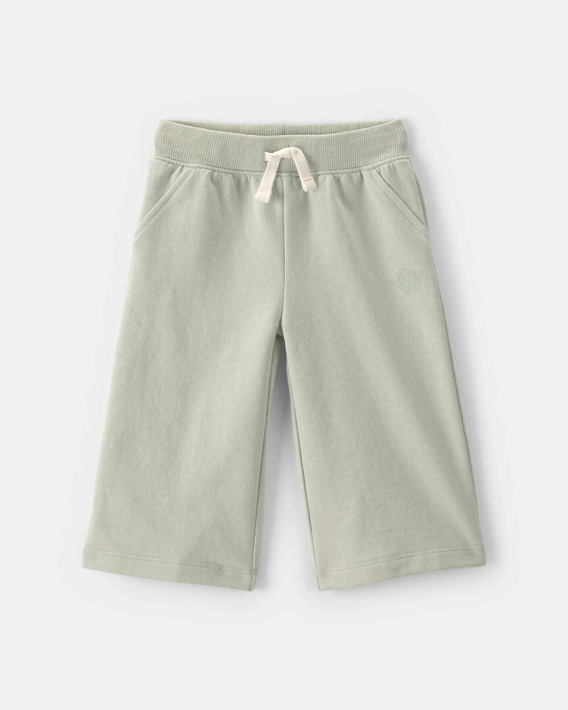 Baby Girl French Terry Drawstring Pants - Green
