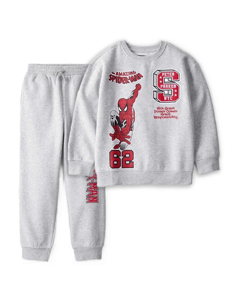 Boys 2-Piece ©Marvel Spider-Man Pullover Sweatshirt & Joggers Set - Grey