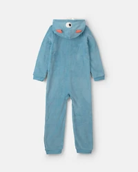Boys 1-Piece Monster Halloween Fleece Pajama Costume - Blue