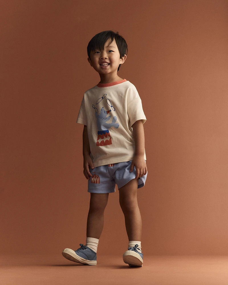 Toddler City Park™ Short in Big Top Print - Blue