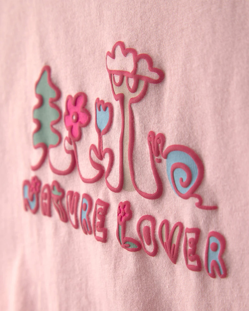 Toddler Girl 'Nature Lover' Short-Sleeve Tie Top - Pink