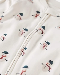 Baby Organic Cotton Sleep & Play Pajamas in Snowman Print