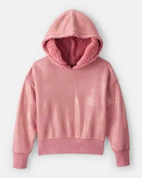 Girls 2-Piece DayDream Fleece Metallic Sherpa Hoodie & Joggers Set - Pink