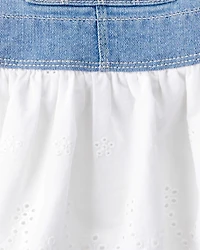 Baby Girl Eyelet Denim Jumper Dress