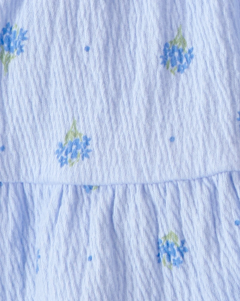 Baby Girl 2-Piece Floral Top & Skort Set - Blue