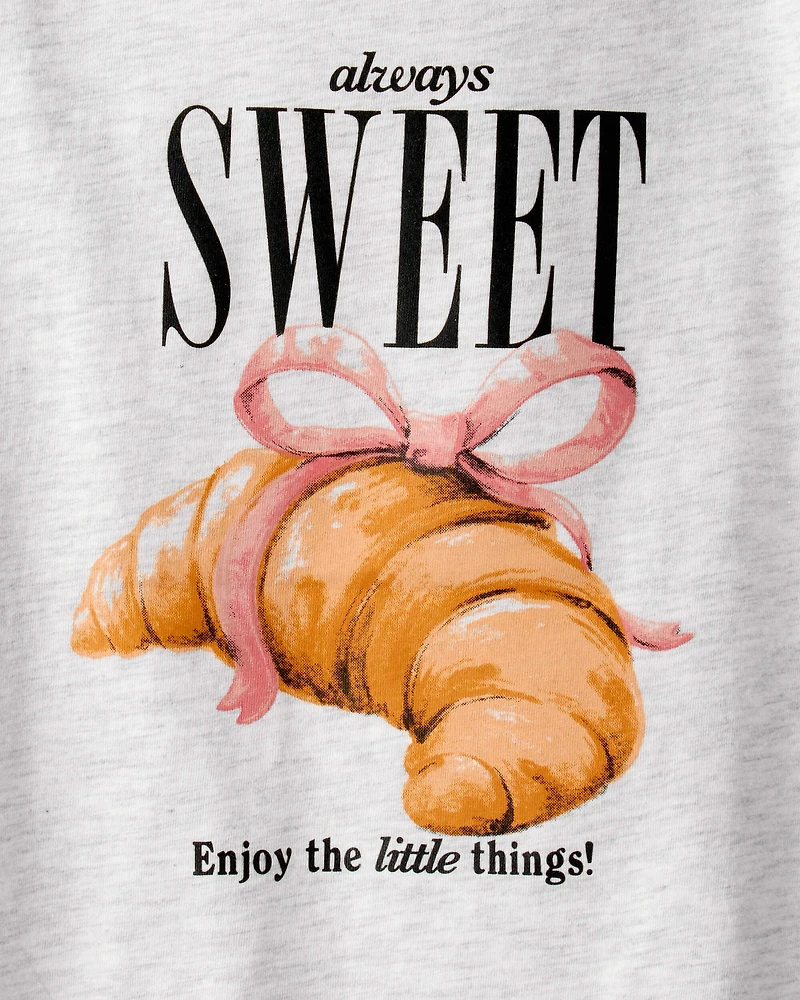 Girls Always Sweet Short-Sleeve Graphic Tee - Grey