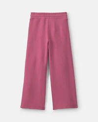 Girls Fleece Wide-Leg Active Pants - Pink