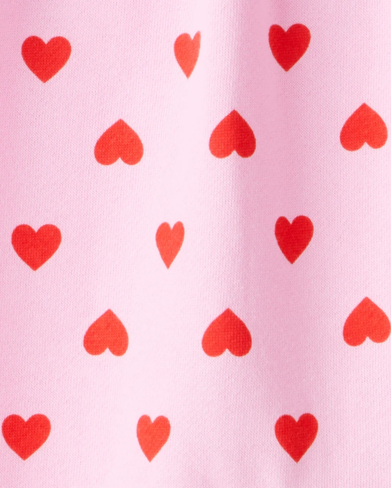 Baby Girl DayDream Fleece Heart Long-Sleeve Jumpsuit - Pink