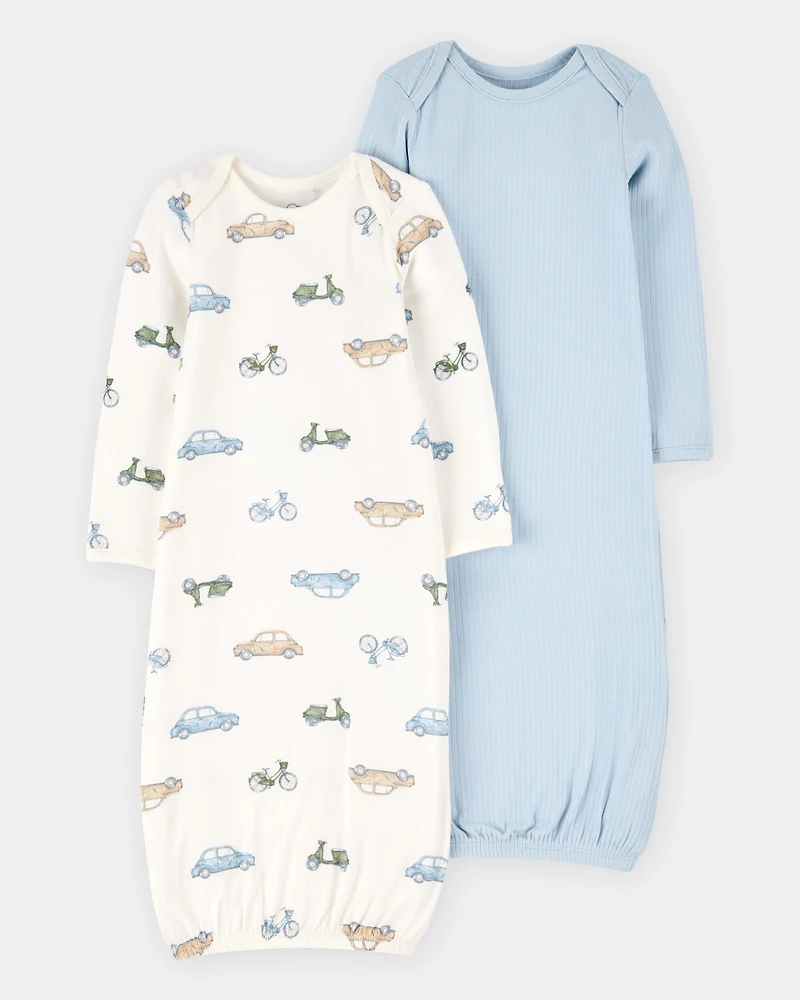 Baby Boy 2-Pack PurelySoft Sleeper Gowns - Blue