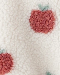 Baby Recycled Sherpa Jacket in Apple Print