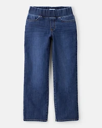 Girls Mid-Rise Denim Pull-On Jeans - Blue