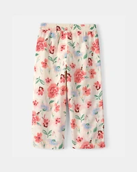Toddler Girl Floral Pants - Cream