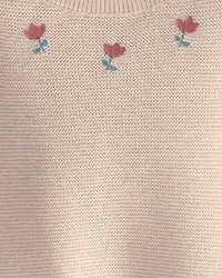 Baby Girl 2-Piece Organic Cotton Sweater Knit Top & Pant Set
