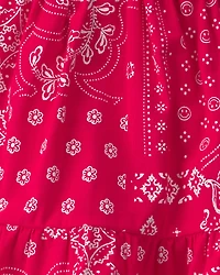 Baby Girl Bandana Sleeveless Dress - Red