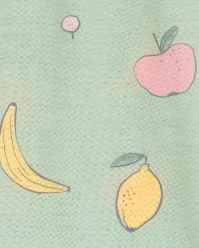 Girls Fruit Loose Fit 2-Piece Pajamas - Green