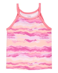Kid Tie-Dye Print Sleeveless Tank - Pink