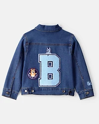 Toddler Girl 2-Piece Bluey Denim Jacket & Skirt Set -  Blue