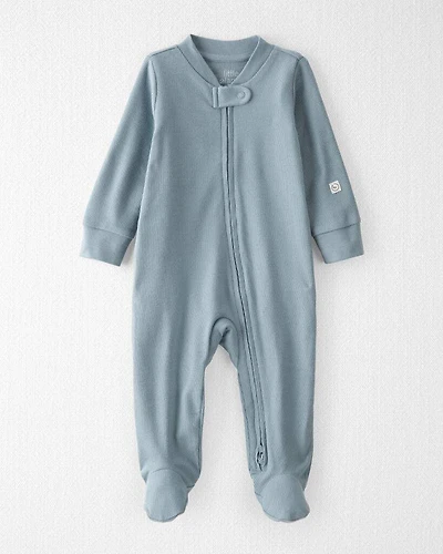 Baby Organic Cotton Sleep & Play Pajamas in Blue