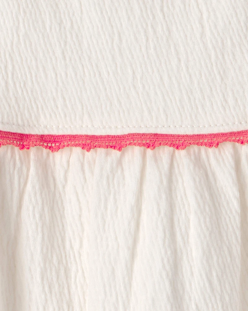 Toddler Girl Crinkle Tank Top - Ivory