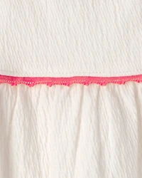 Toddler Girl Crinkle Tank Top - Ivory