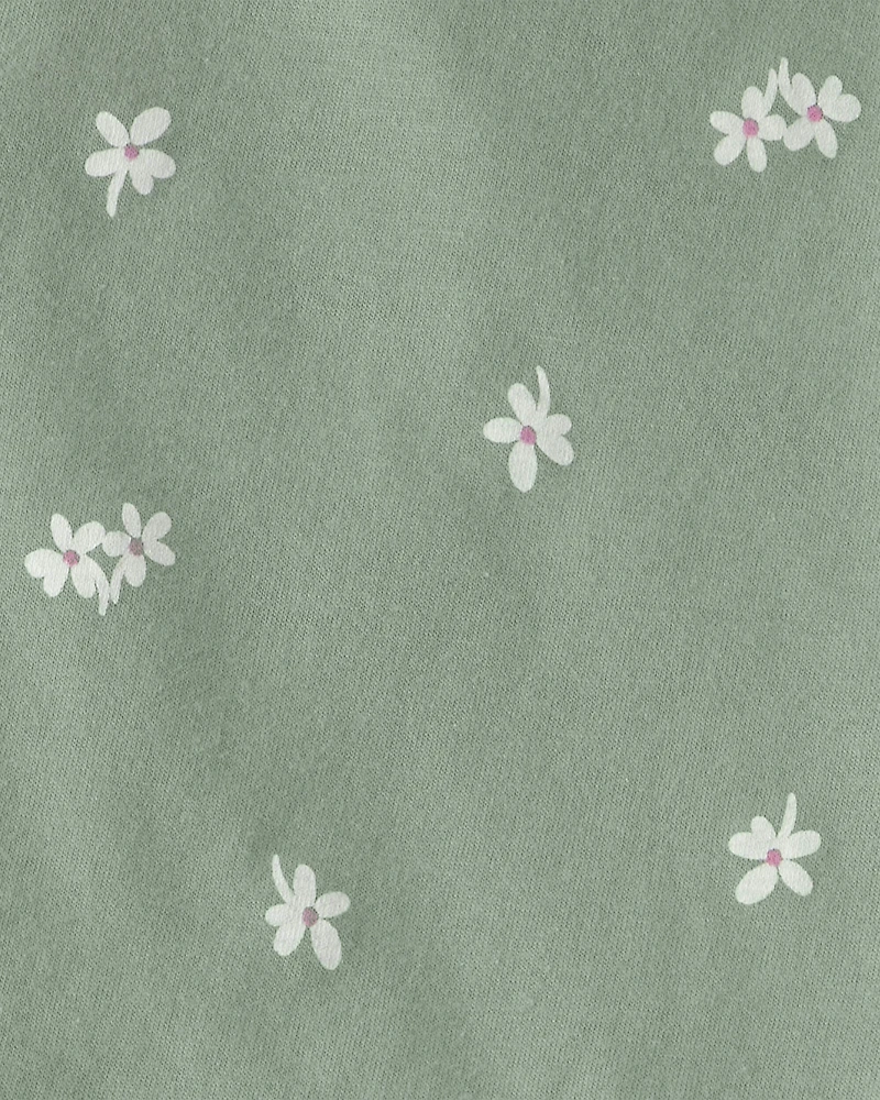 Baby Girl 2-Piece Floral Top & Short Set - Green