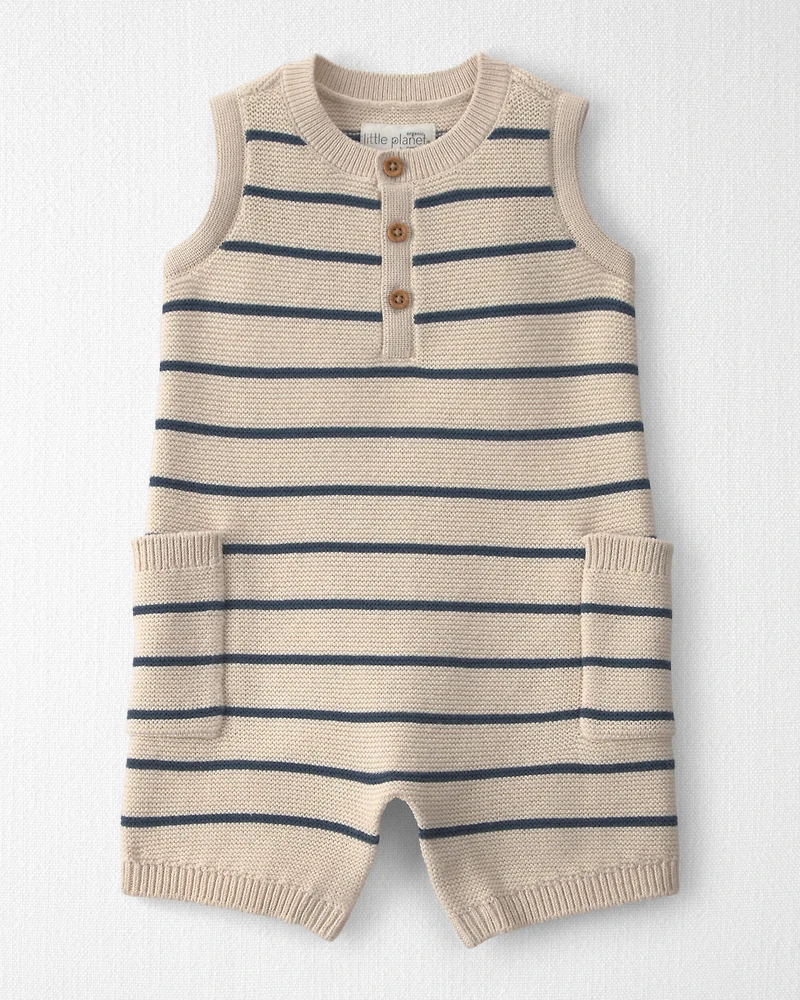 Baby Organic Cotton Knit Romper in Stripes
