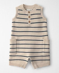 Baby Organic Cotton Knit Romper in Stripes
