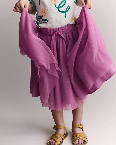 Toddler Girl Avenue Twirl™ Midi Skirt with Tulle - Purple