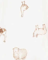 Baby Farm Animals Print 2-Way Zip PurelySoft Sleep & Play Pajamas - Ivory