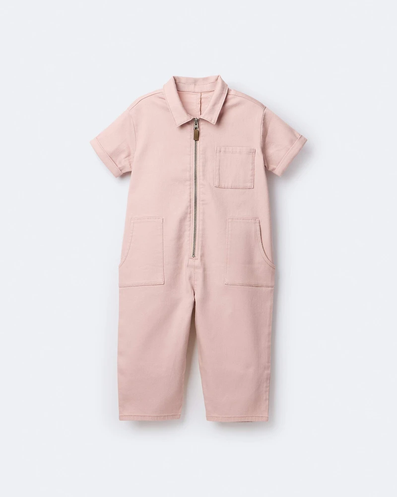 Toddler Day Out™ Cropped Jumpsuit - Light Pink