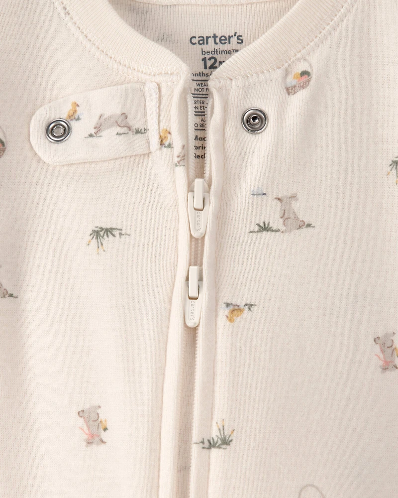 Baby Easter Bunny 100% Cotton Snug Fit 1-Piece Pajama - Cream