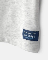 Toddler Boy 2-Piece French Terry Pocket T-Shirt & Shorts Set - Grey/Navy