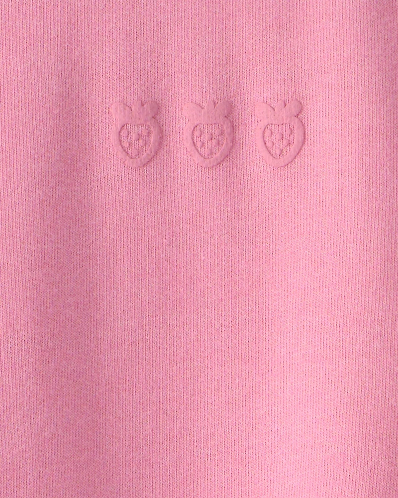 Toddler Girl Strawberry French Terry Pullover Sweatshirt - Pink