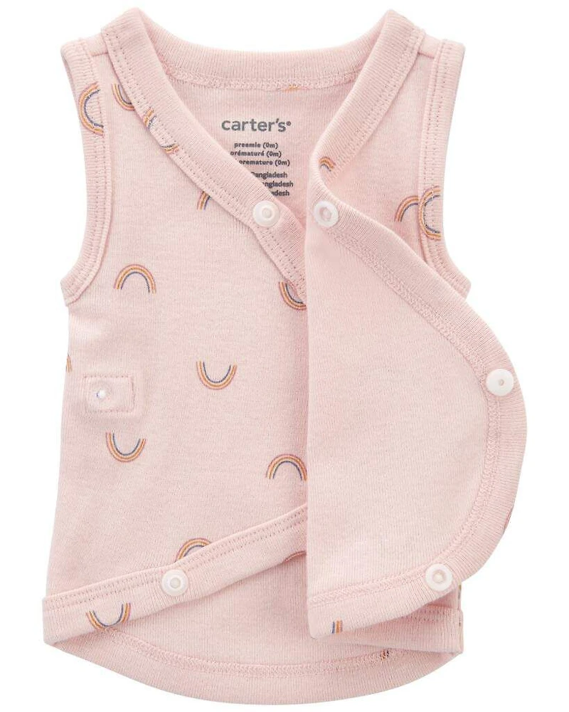 Baby Girl Preemie Rainbow Cotton Tank - Pink