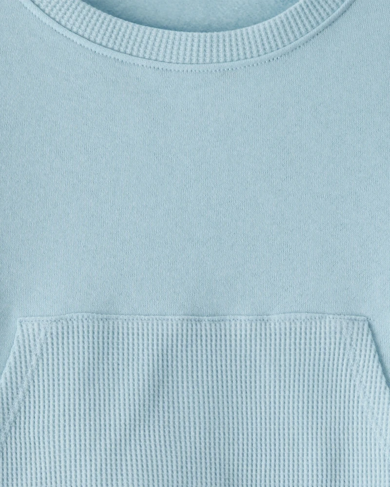 Girls Thermal Sweatshirt & Flared Pant Set - Blue