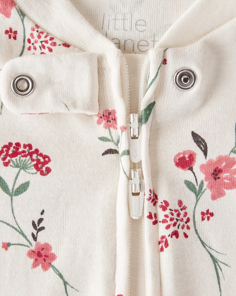 Baby Organic Cotton Sleep & Play Pajamas in Rosethorn Hollow Print