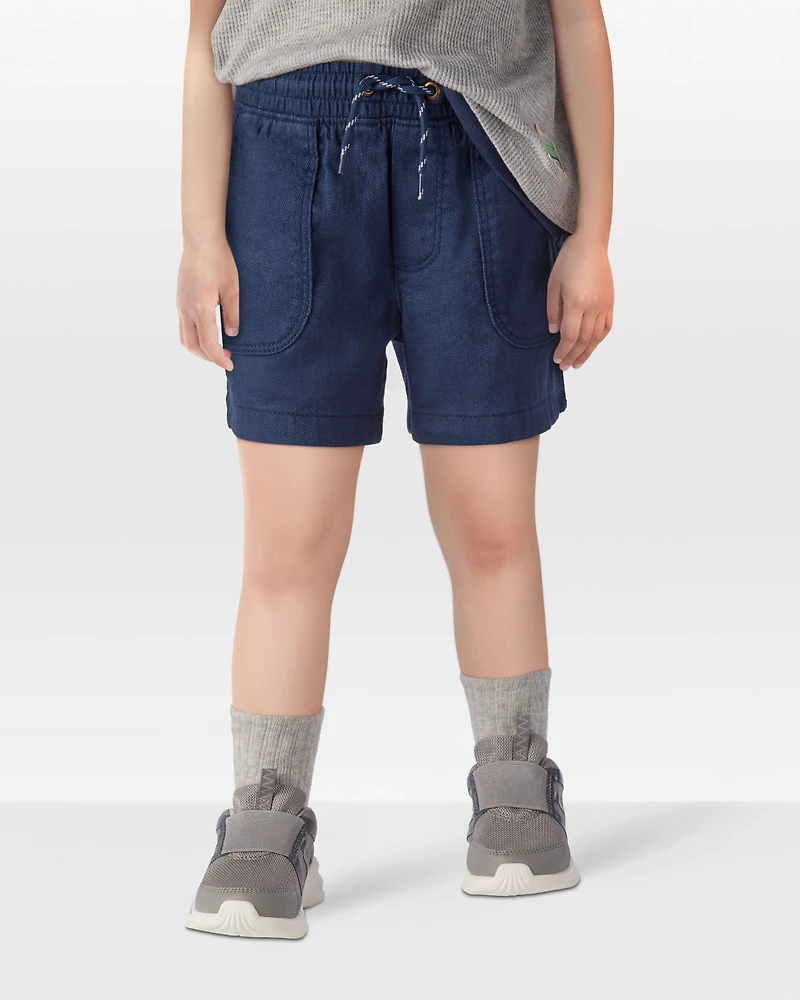 Toddler Pull-On Twill Shorts - Navy