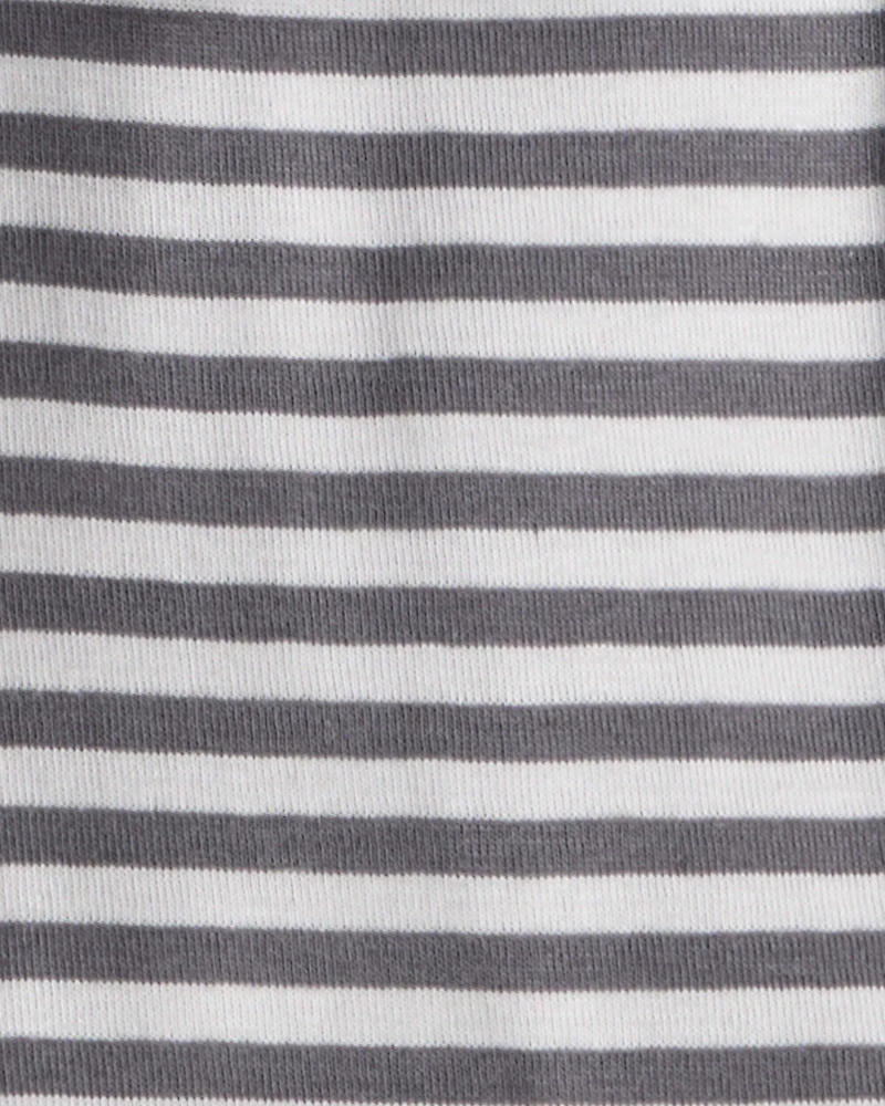 Baby Boy Yeti Print 100% Cotton Long-Sleeve Snug Fit 4-Piece Pajamas - Green/Grey