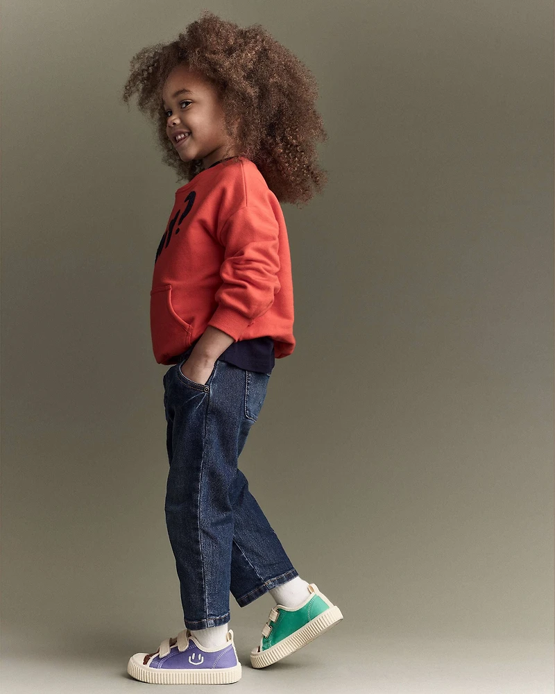 Toddler Barrel Pant in Denim - Blue