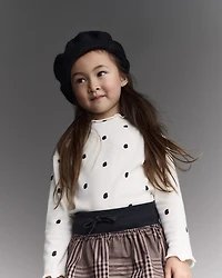 Toddler Girl Polka Dot Mock Neck Long-Sleeve Top - Ivory